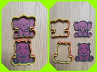 Emporte-pièce éléphant et hippopotame pour pâte à modeler et biscuits — photo 2