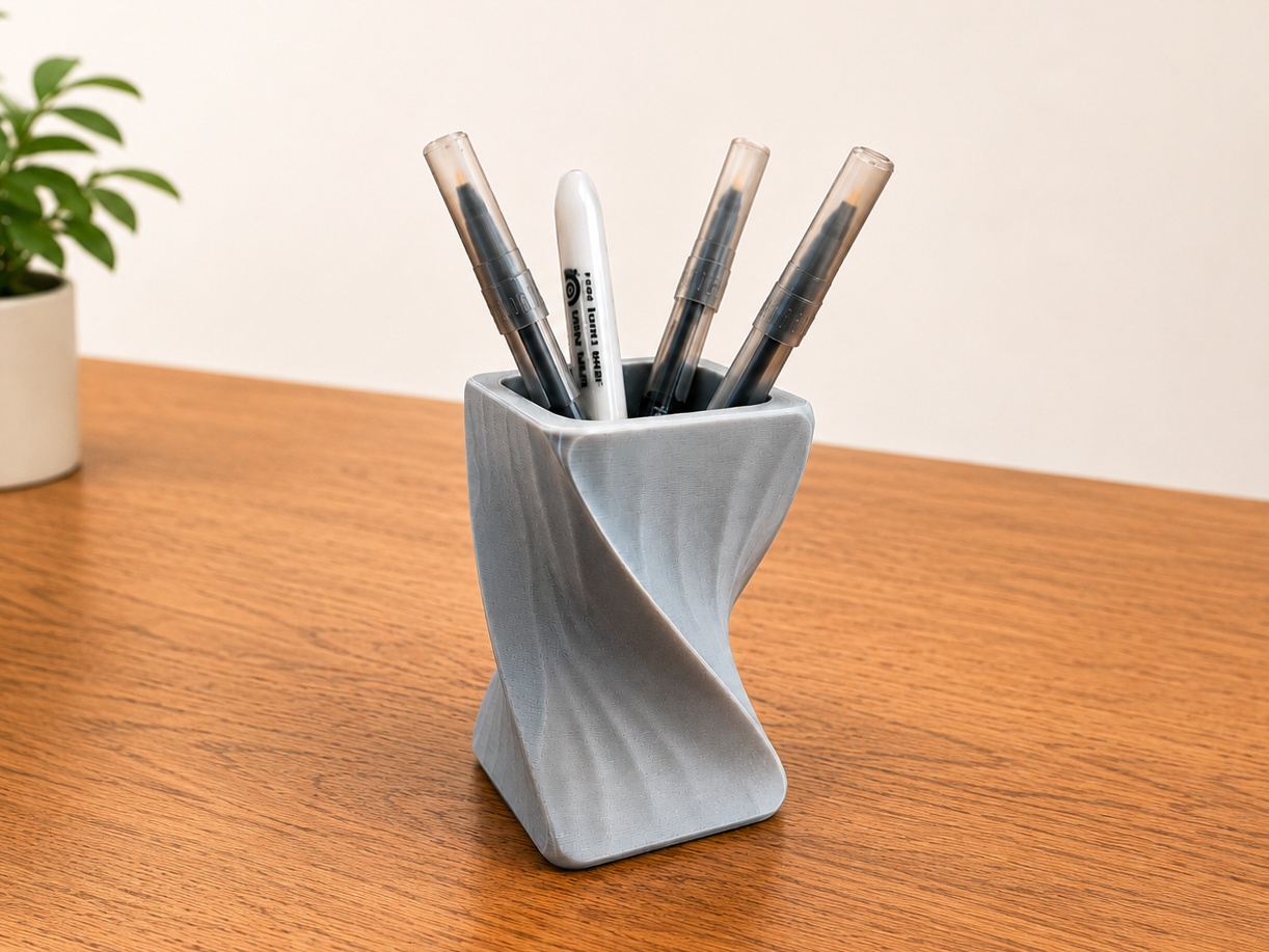 Twisted Pen & Pencil Holder - Desk Organizer