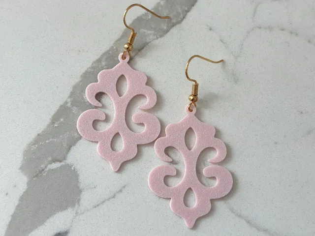 Pink 3D Earrings