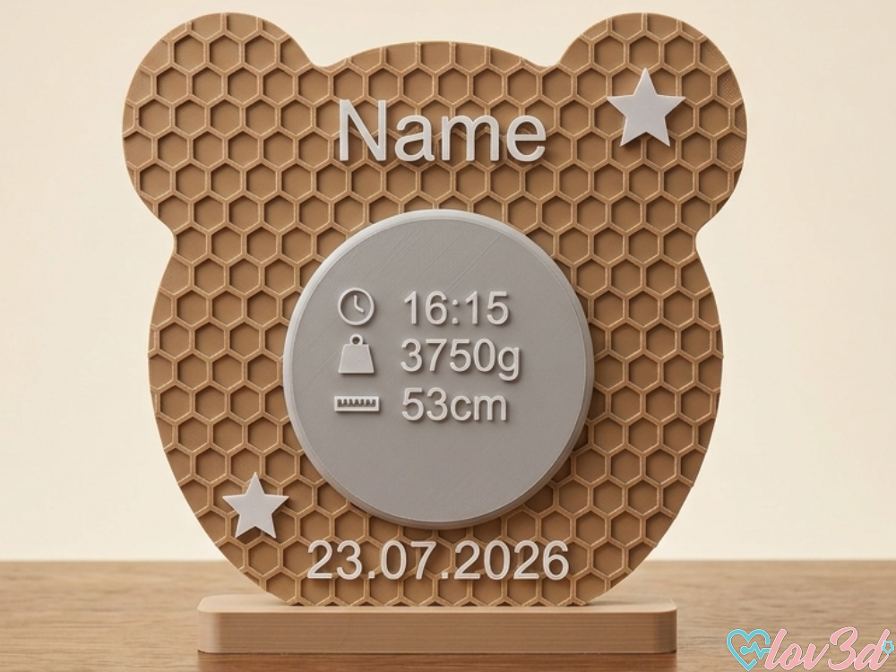 Personalized Bear Birth Stats Sign - 1