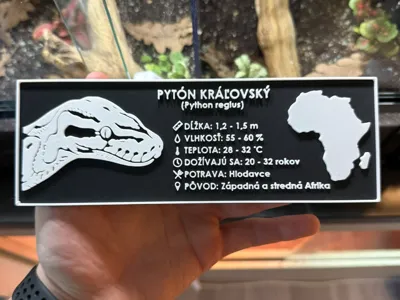 Terrarium label - Ball Python (English)