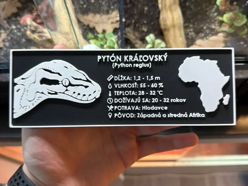 Terrarium label - Ball Python (English)