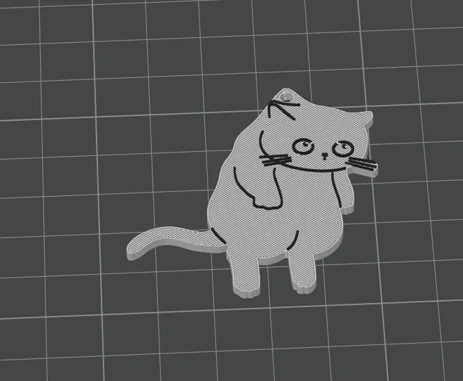 Miniatura 2 do modelo 3D 被拎起的猫猫钥匙扣