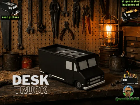 Organizador: Desk Truck BLANK office organizer pen holder — referencia de MakerWorld