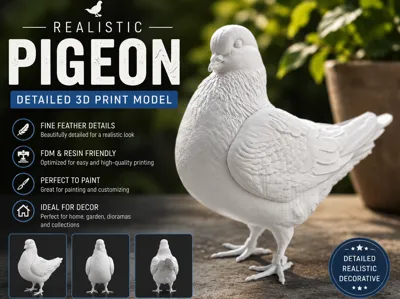 Realistic Pigeon – Detailed 3D Print Model