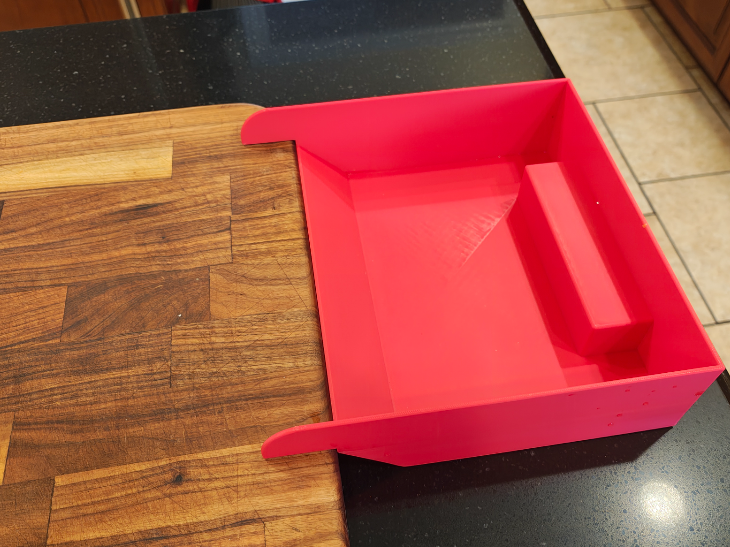 cutting board trash collector bin