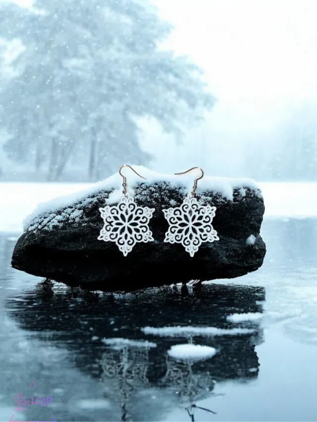Floral snowflake earrings