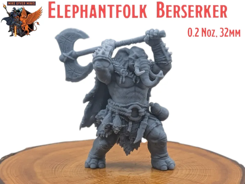 Elephantfolk Berserker - MGM Print-Ready Mini