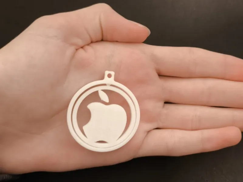 Spinning Apple Logo Keychain