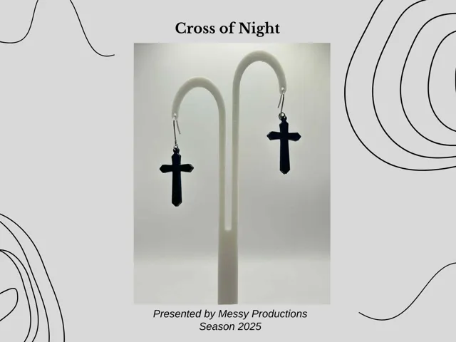 Black Cross Earrings - No AMS