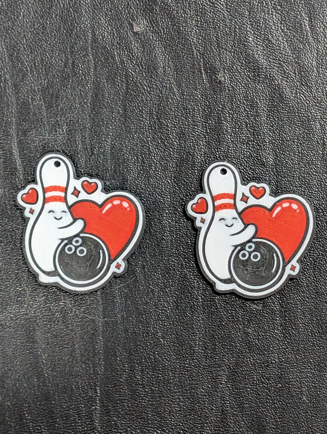 Bowling Valentines Earrings view 2