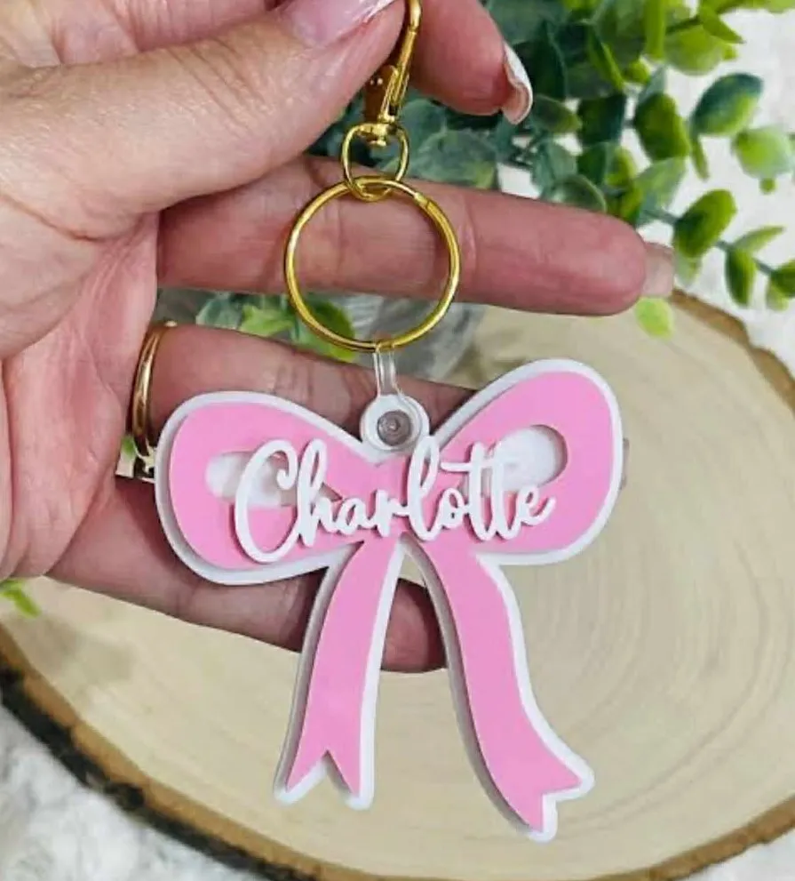 Personalized Ribbon Keychain view 2