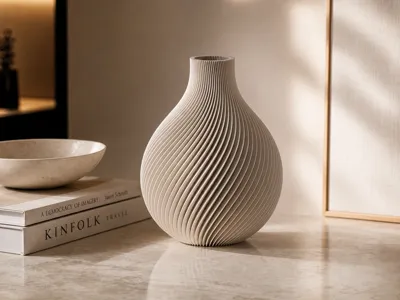 Japandi ribble vase
