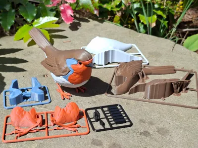 Realistic life-size European Robin Kit Card