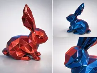 Lapin low poly bicolore en PLA soie — photo 1