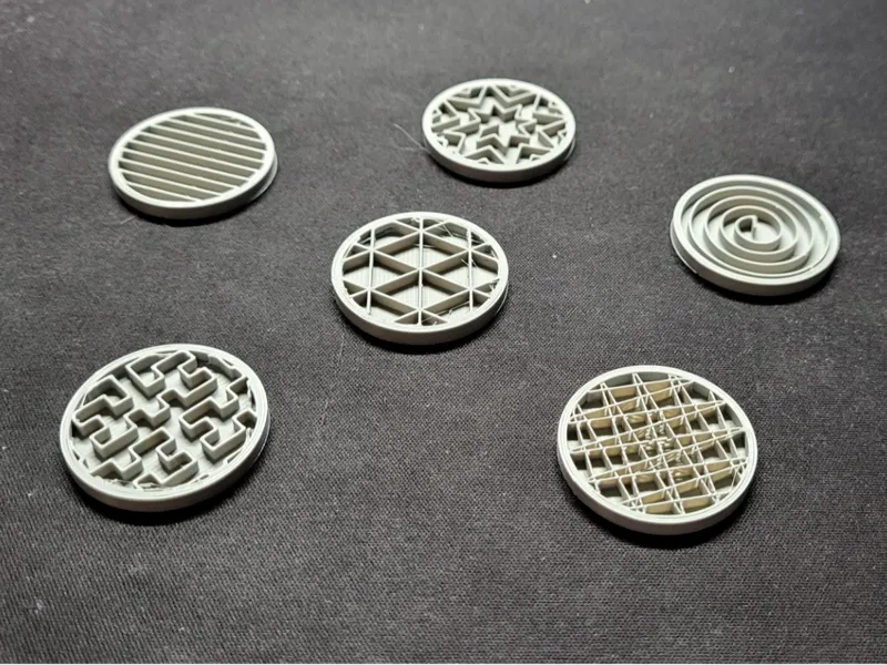 3D infill pattern coasters