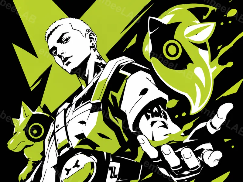 Gekko - Valorant Portrait with his crew
