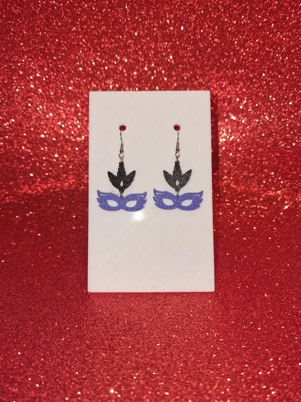 Carnaval mask earrings view 2
