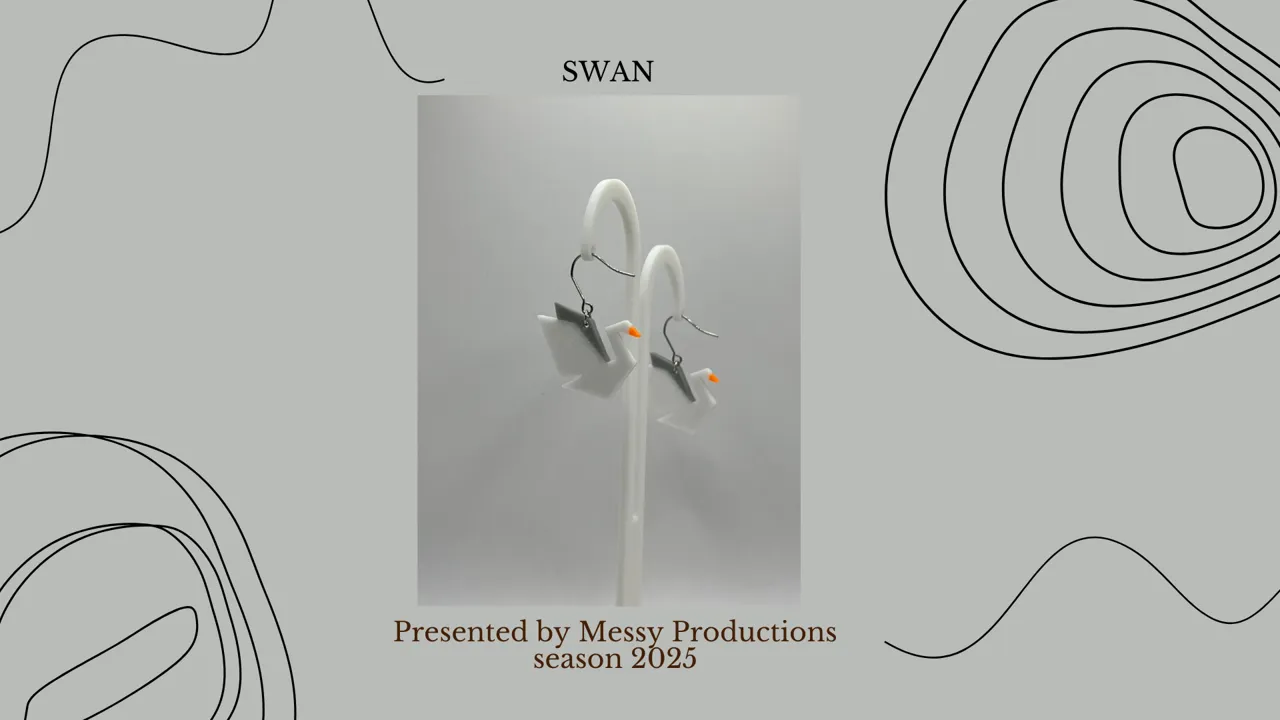 Origami Swan Earrings view 3