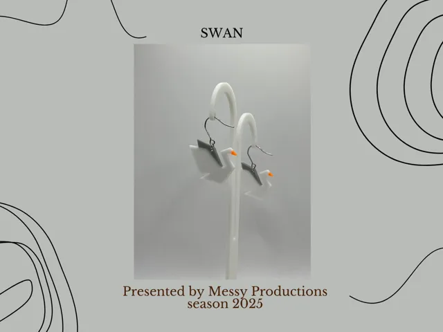 Origami Swan Earrings