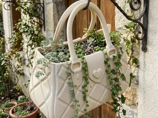 BAG POUCH DESIGN VASE FLOWER