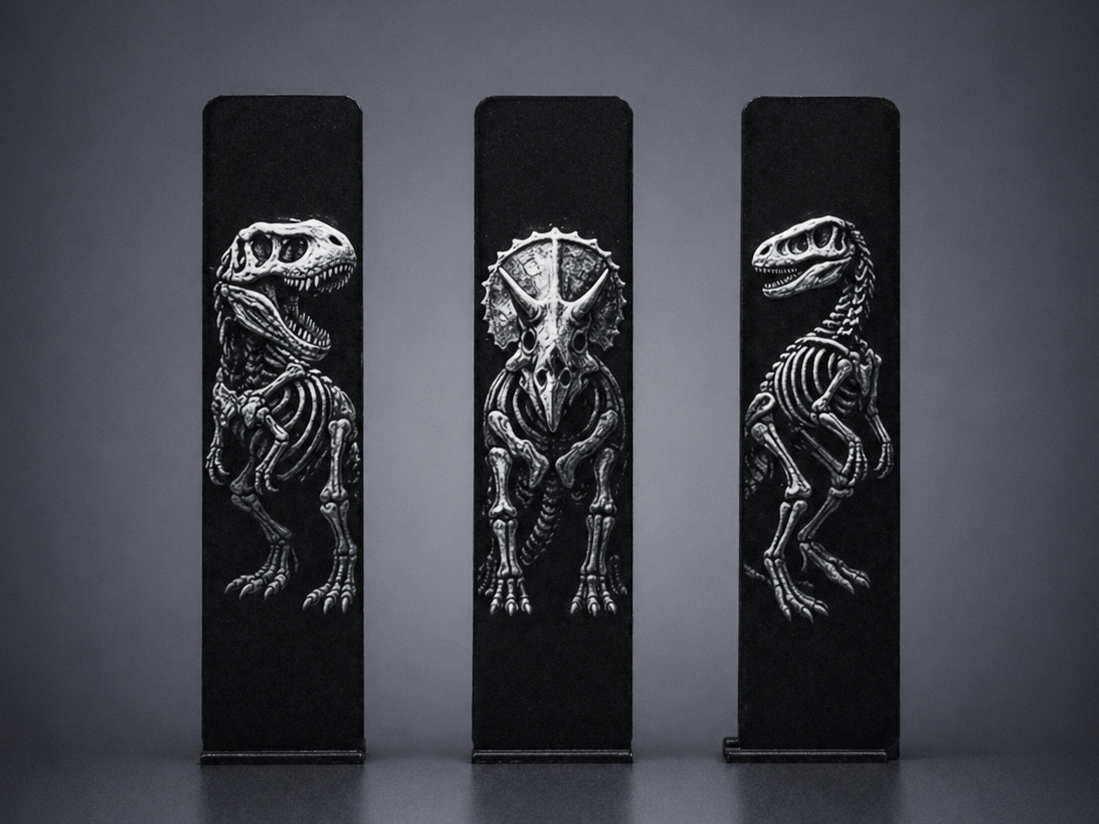 Dino Bookmarks (Set № 1) - Spooky Skeleton Edition