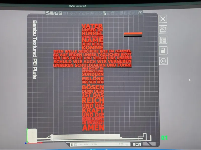 Inlay Kreuz Vater unser 0,4 Düse