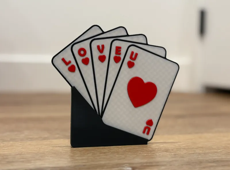 Love Is In The Cards Valentines Gift W/ Stand