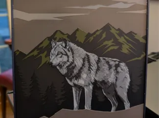 Gray Mountain Wolf Hueforge