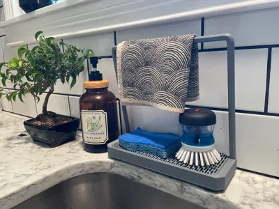 Sponge Drip Tray with Towel/Cloth Rack