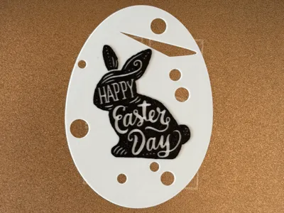 Easter Egg 2d Happy Easter with Easter Bunny