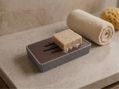 Modern Self-Draining Soap Dish - No Supports