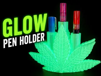 Glow Cannabis Leaf Pen Holder - 2 Sizes