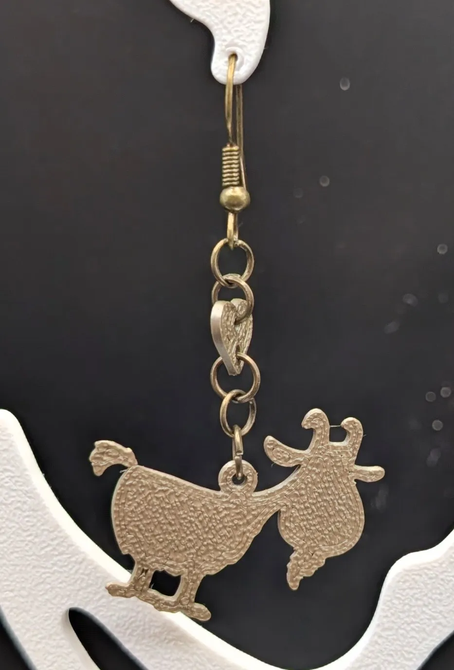 Pygmy Goat and Heart Earrings view 4