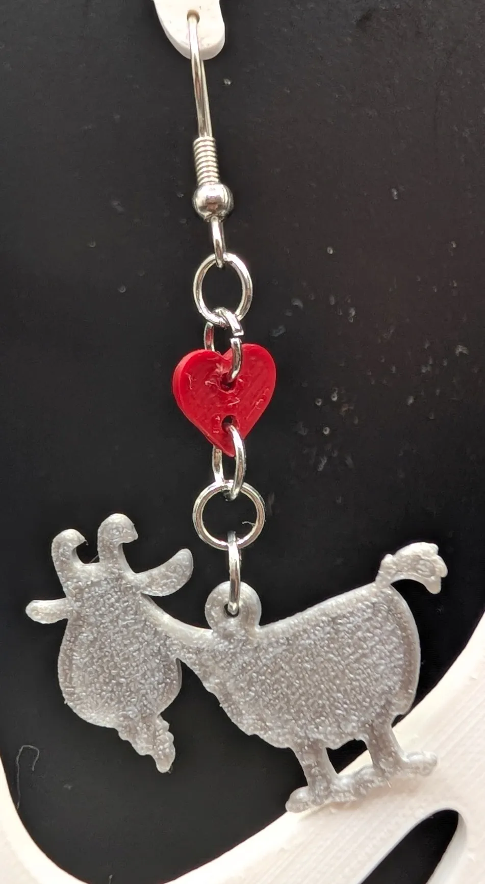 Pygmy Goat and Heart Earrings view 3