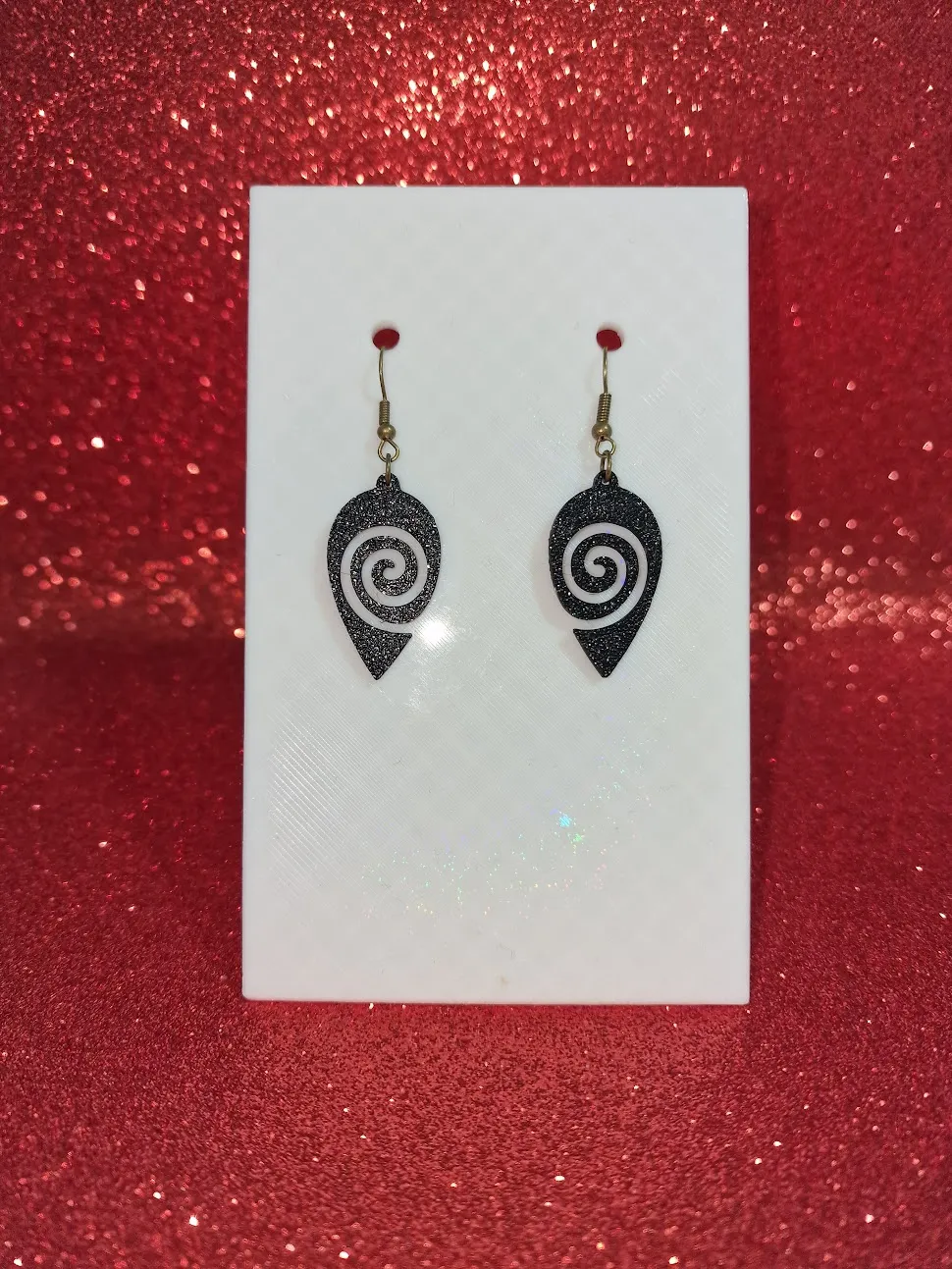 Spiral drop earrings view 2