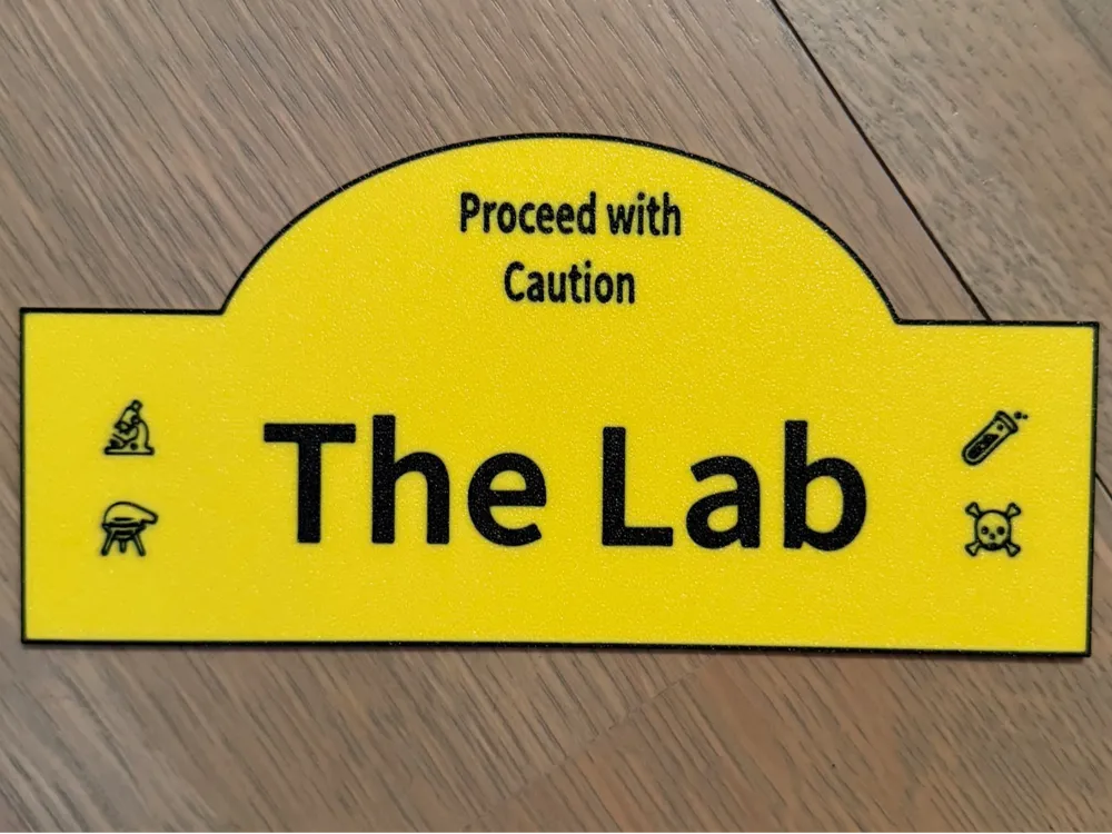 Lab Sign - Free 3D Print Model - MakerWorld