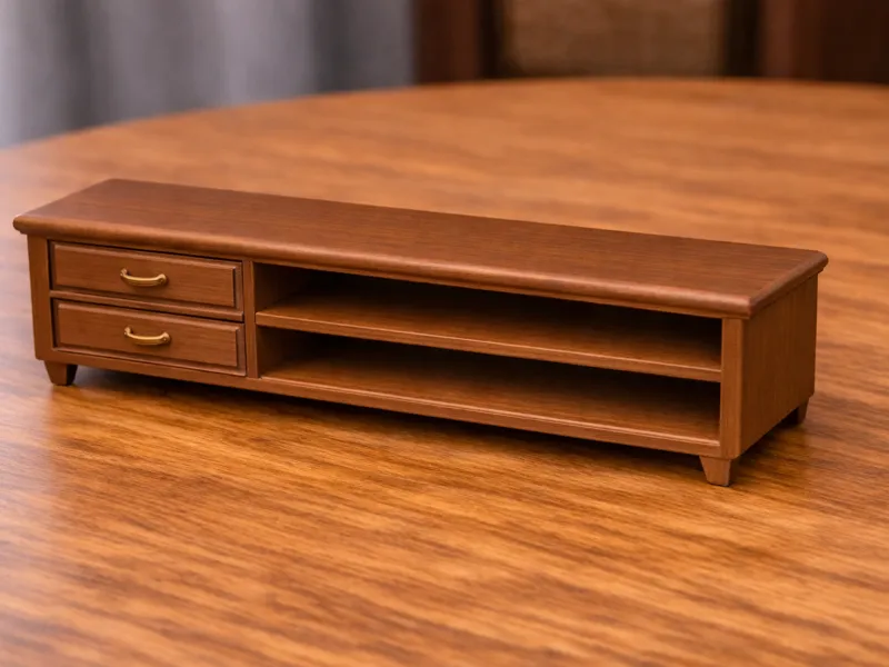 Modern TV Table with Drawer & Open Storage Shelves
