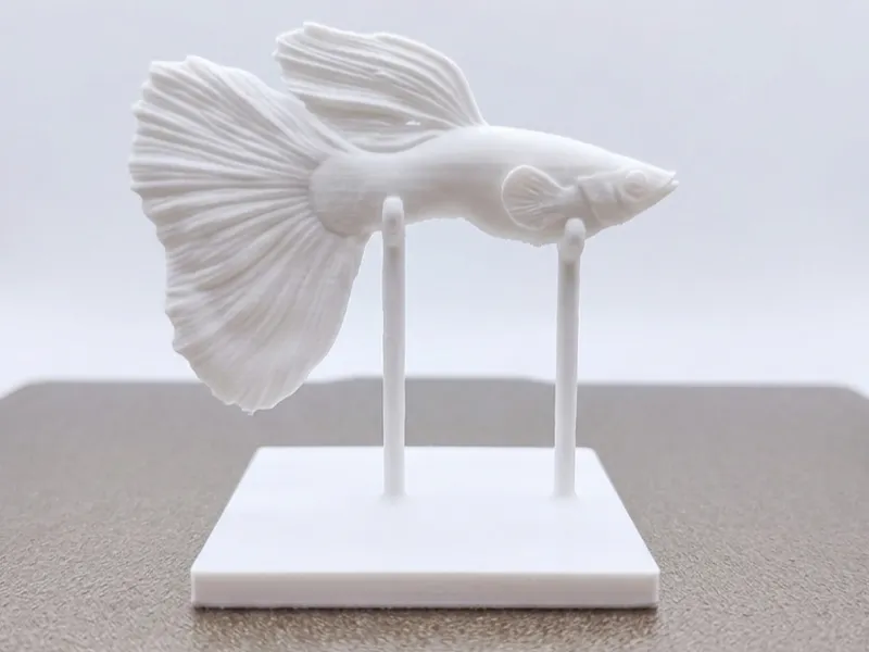 Elegant Guppy Fish Display Statue