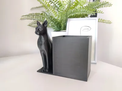 Egyptian Cat Pen Holder - Style Desk Organizer
