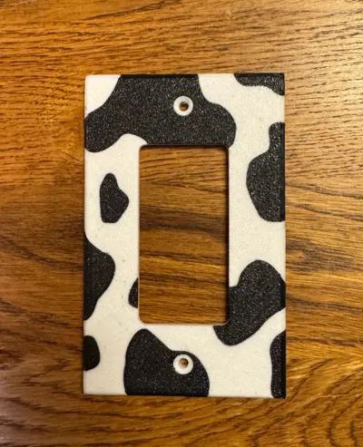 Cow Rocker Pattern Light switch plate, single rocker, cow pattern by Laserbrew - MakerWorld