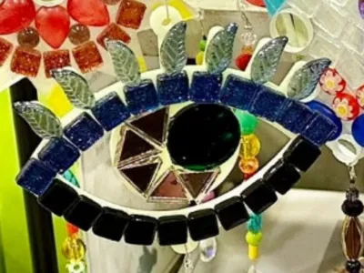 Suncatcher Evil Eye - Mosaic base