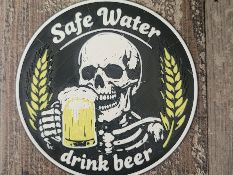 Untersetzer coaster Safe water - Drink beer