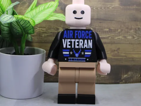 Letrero o emblema decorativo: 500% Brick – Air Force Veteran — referencia de MakerWorld