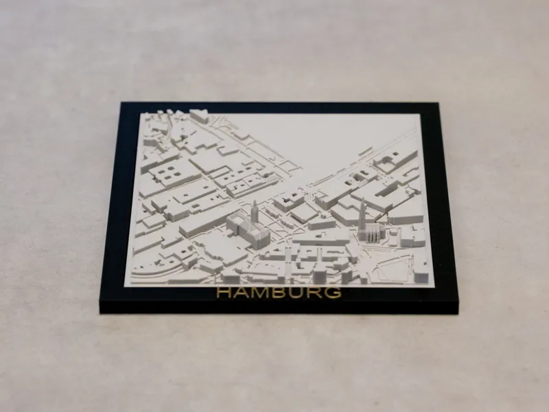 Hamburg City 3D Miniatur mit Rahmen
