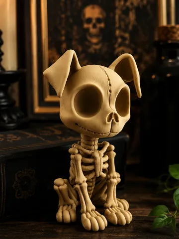 Adorno temático: Cute Skeleton Dog | Gothic 3D Printable — vista de referencia 2