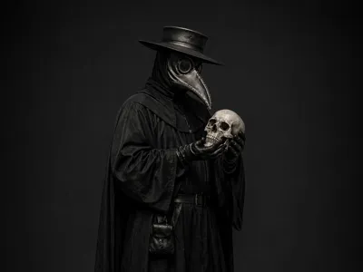 Plague Doctor with Skull