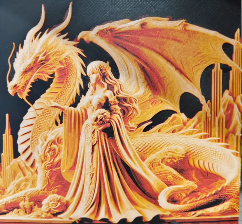 Lady and Dragon - Hueforge