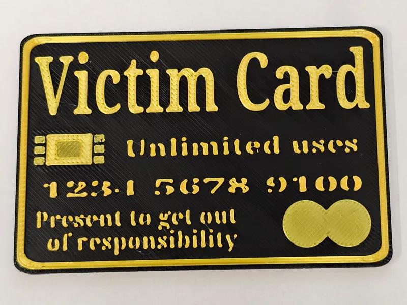 Victim Card - gag gift - commercial use