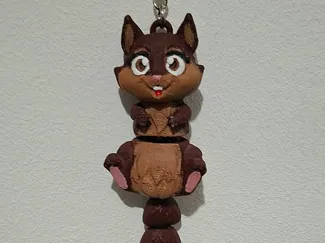 cute flexi squirrel- keychain